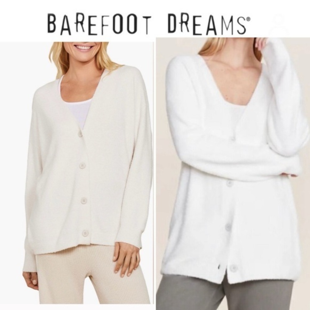 Barefoot Dreams CozyChic Lite V-Back Cardigan Sz M NWT